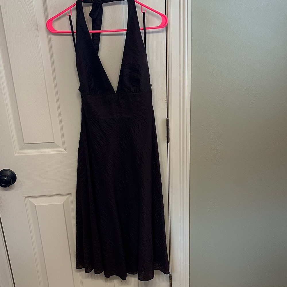 Elegant Brown Halter Dress